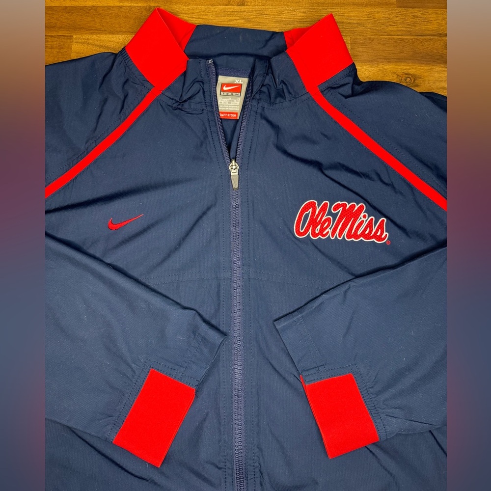 Nike Fit Storm Navy and Red Ole Miss Rebels Team Jacket, XL